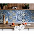 Homeroots 4 x 4 in. Blue Manna Peel & Stick Removable Tiles 400340